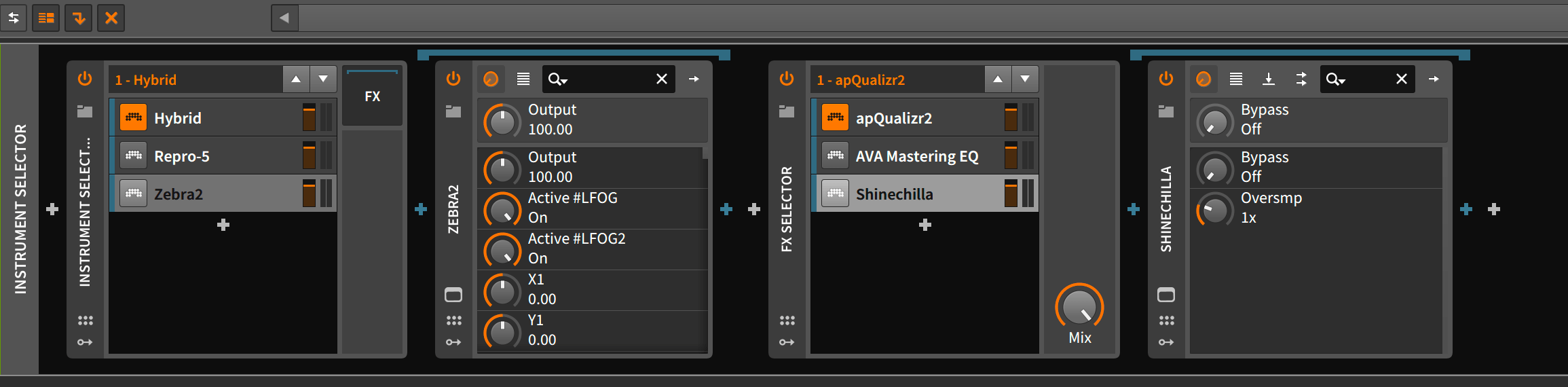 Instrument and FX Selector