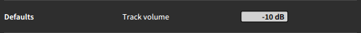 Default Track Volume