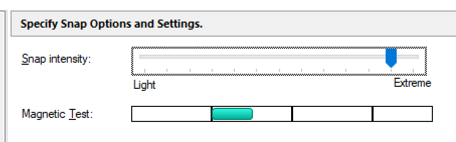 Snap intensity and magnetic testing