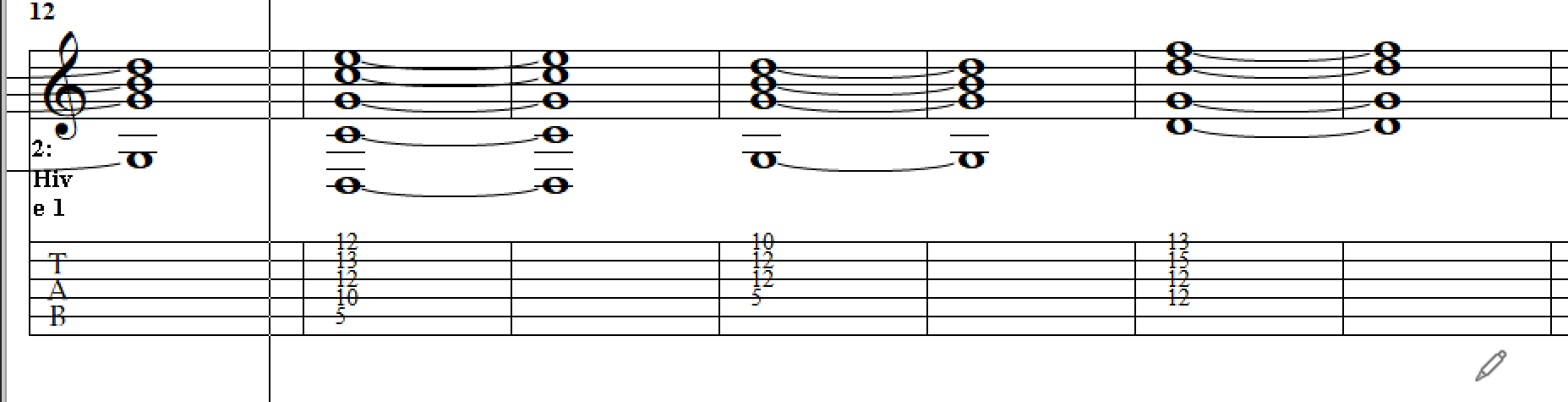 Tablature view