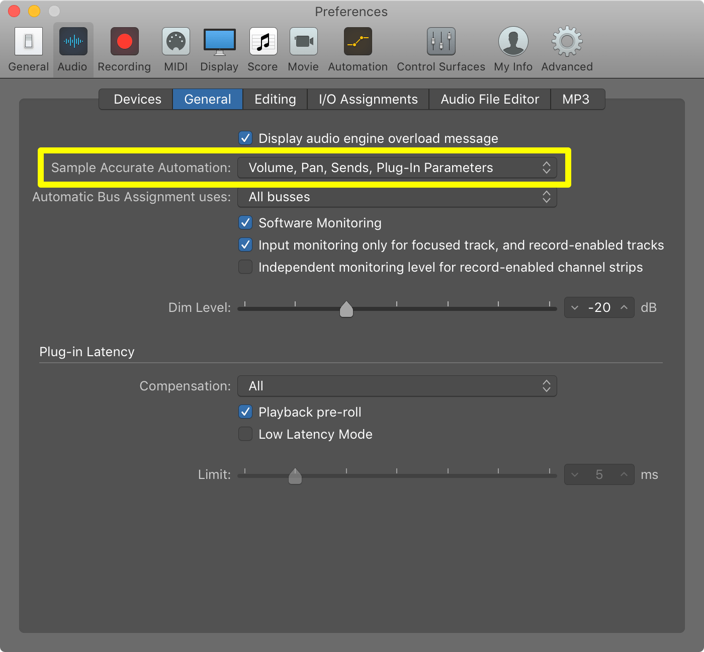 Logic's Sample Accurate Automation