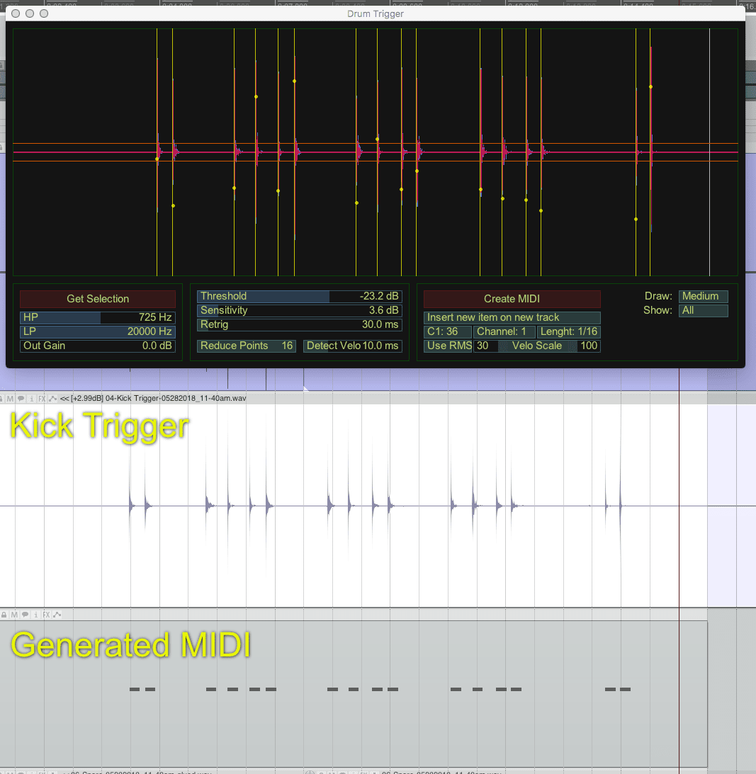 Audio to midi drum trigger reaper deals