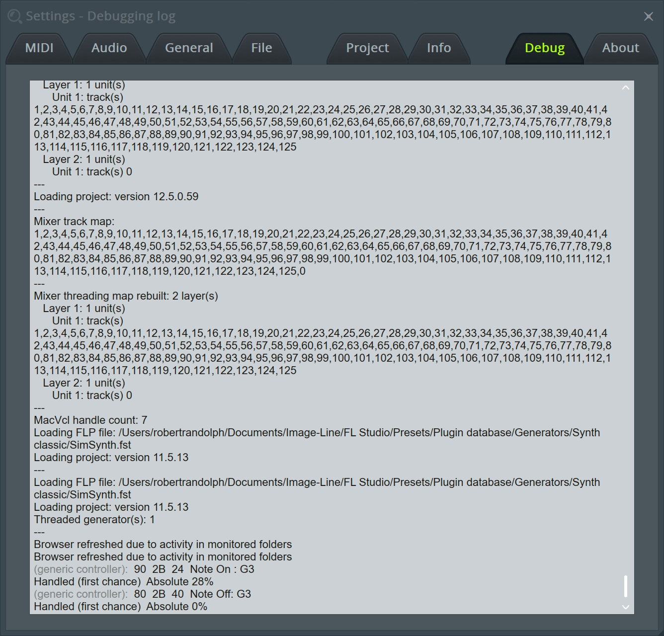 Debugging Panel