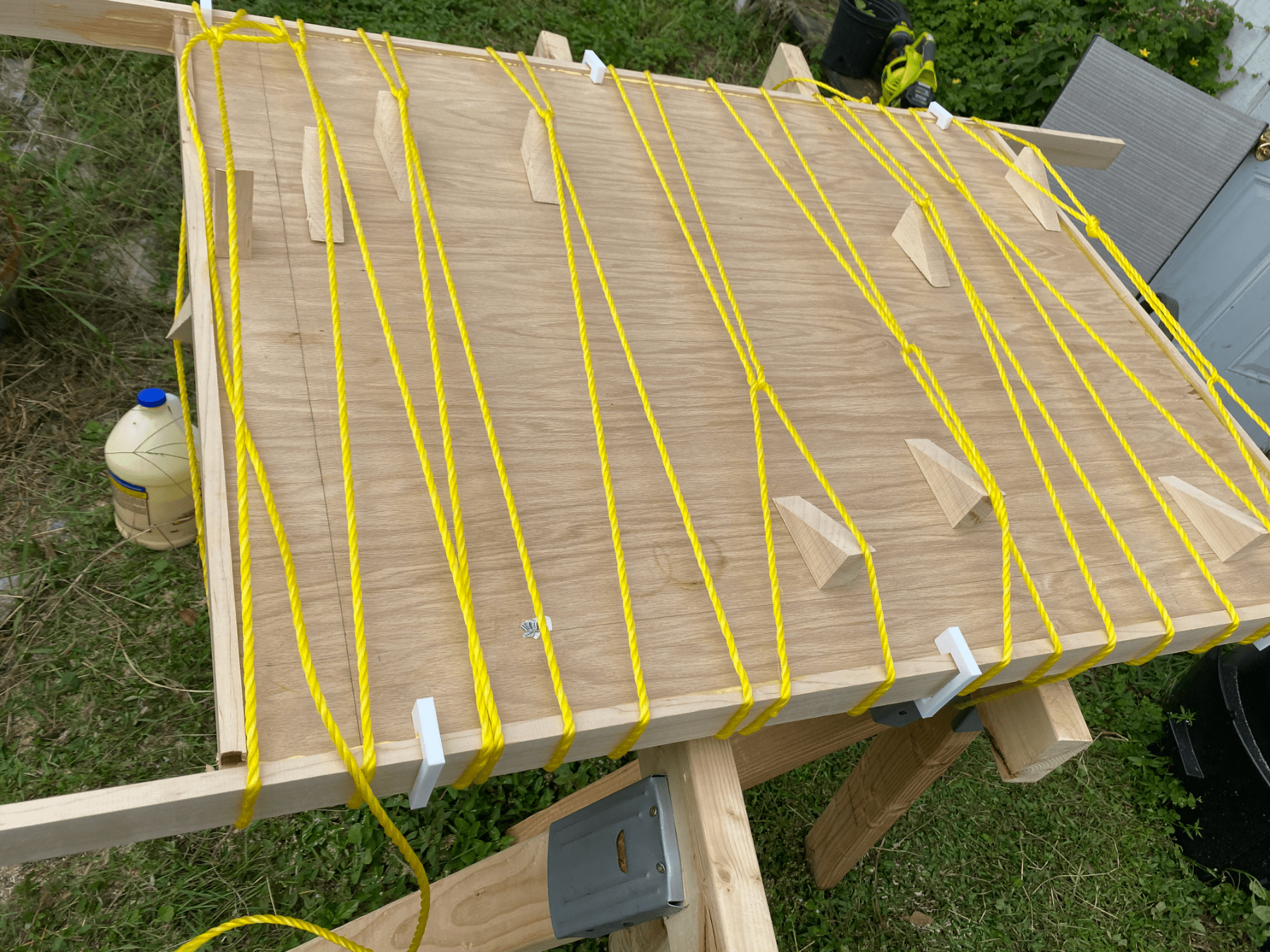 Clamping on Edge Banding on a Table
