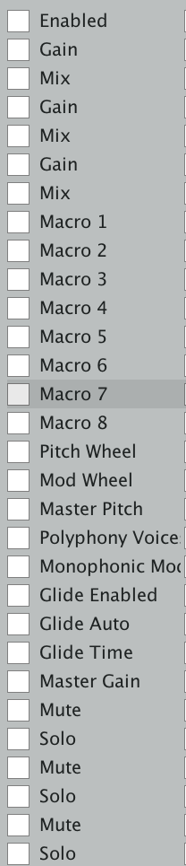 Automatable Parameters