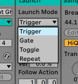 Clip launching trigger types