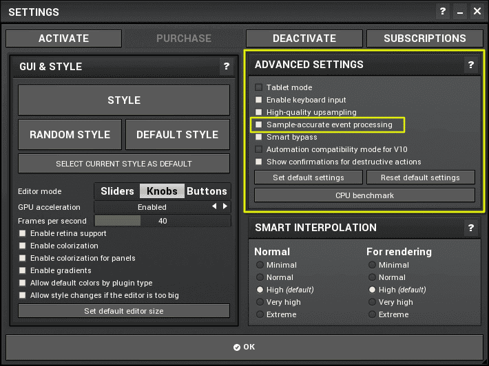 Sample Accurate Event Processing