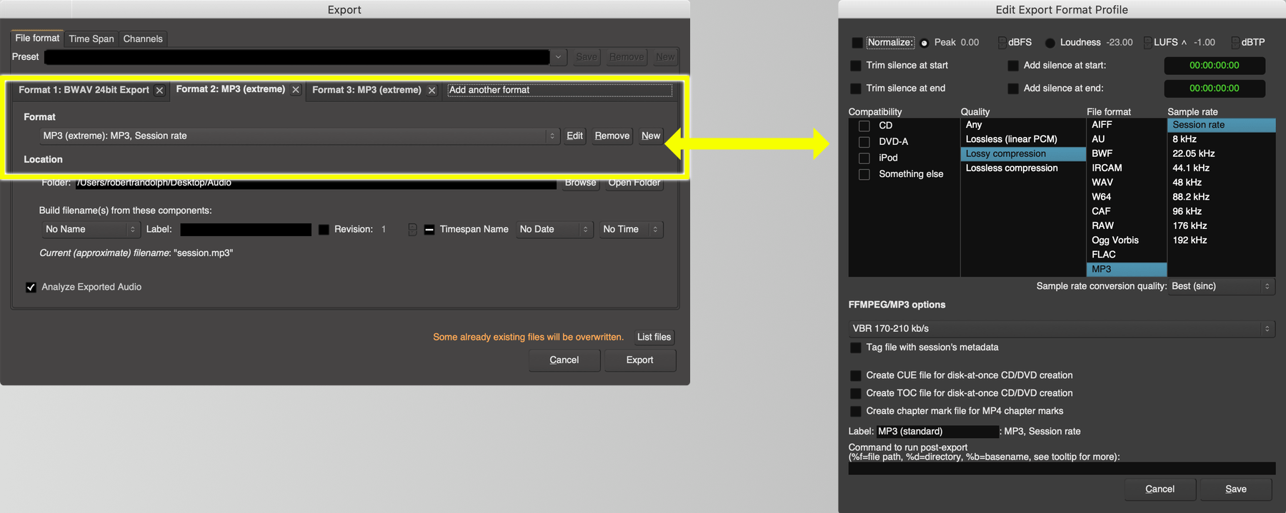 Export Formats