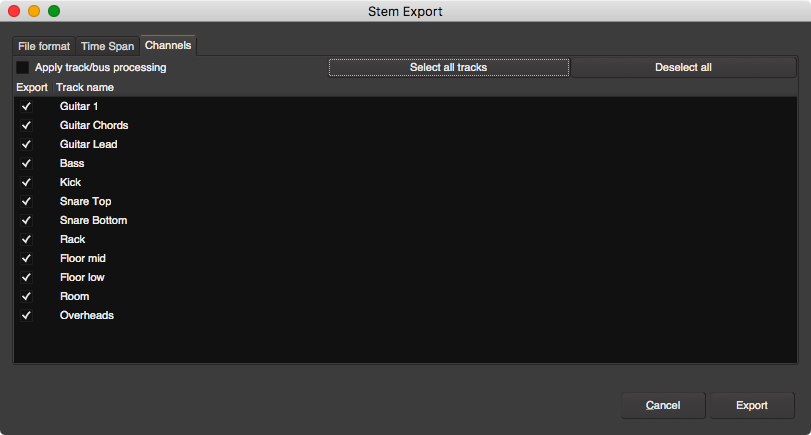 Stems Export