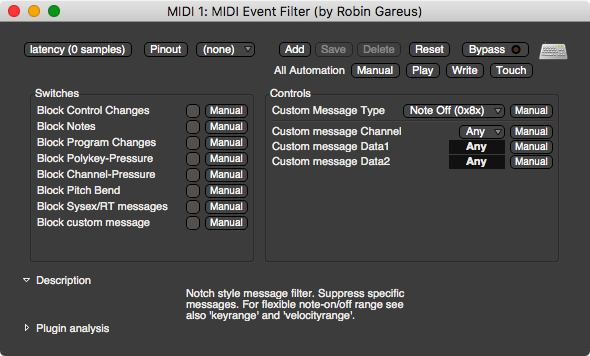 MIDI Event Filter