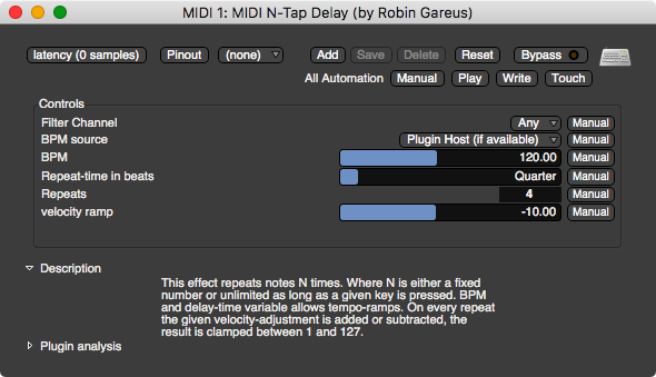 MIDI N-Tap Delay