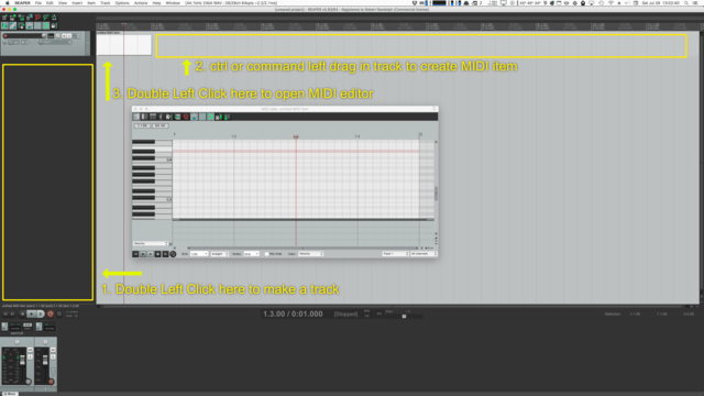 Getting to the MIDI editor