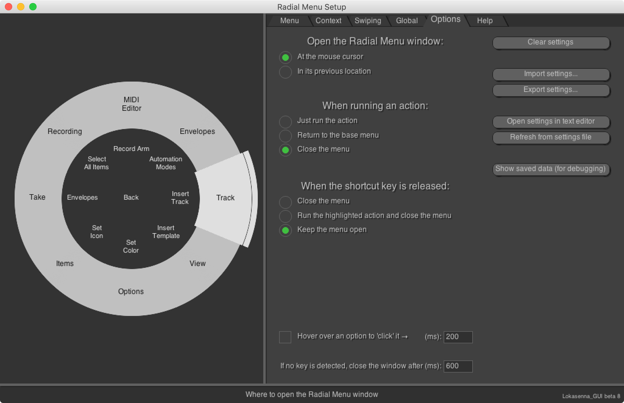 Как открыть меню взаимодействия. Radial menu. Settings меню. Радиально меню. Радиальное меню.