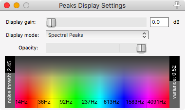 Spectral Peaks Settings