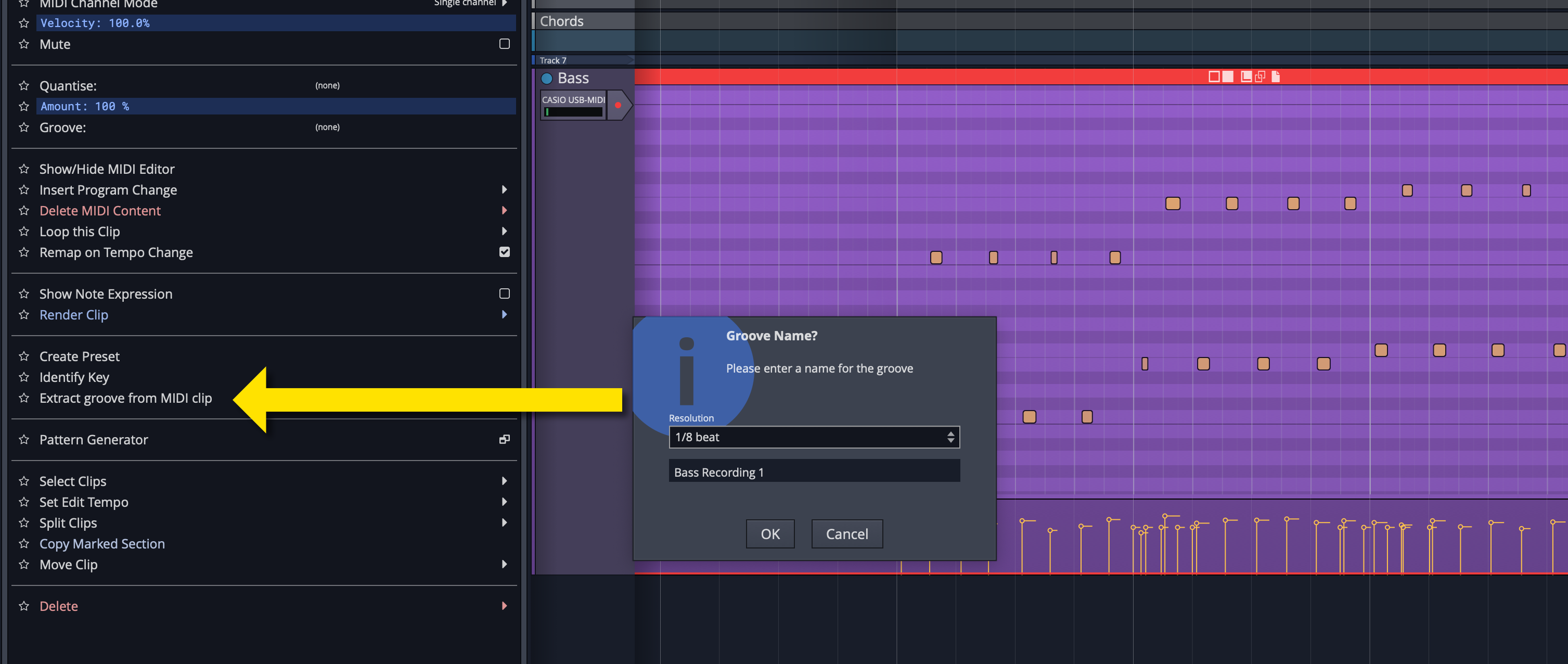 Extract MIDI groove