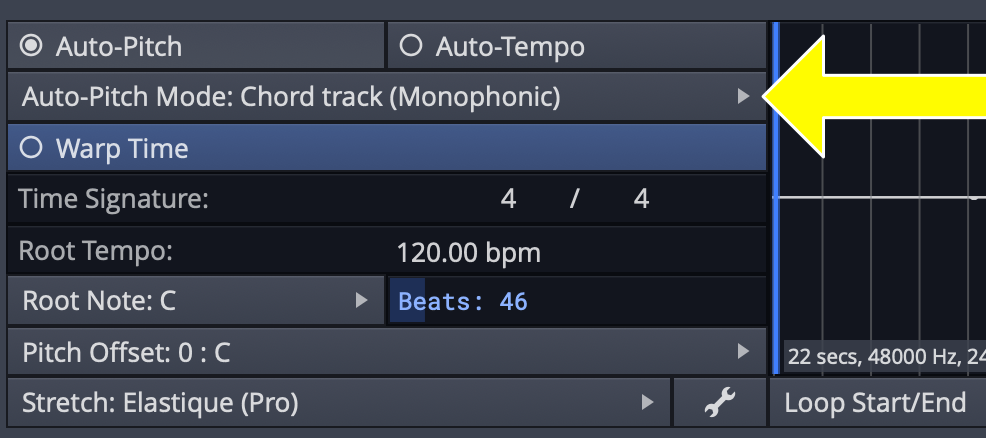 Audio Follows Chord Track