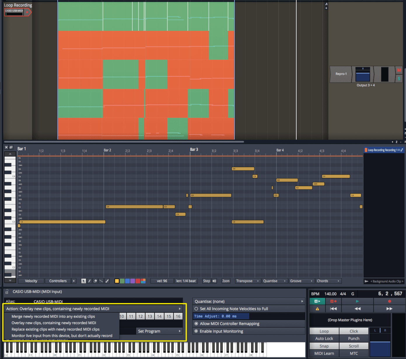 MIDI Loop recording