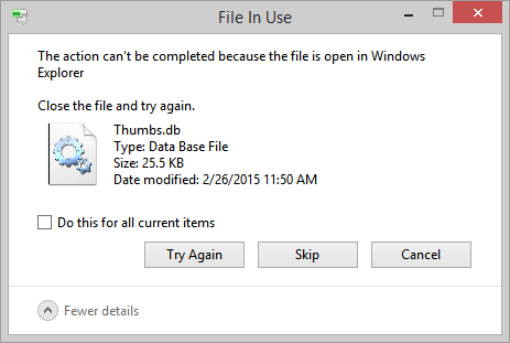 File is in use...